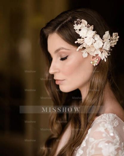 Beautiful Long A-line V-neck Lace Wedding Dresses With Cap Sleeves