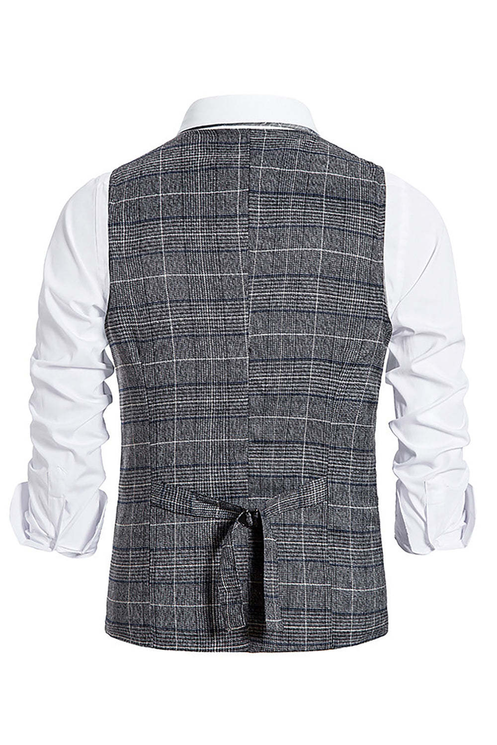 Men's Double Breasted Brown Pinstripe Vest with Shawl Lapel