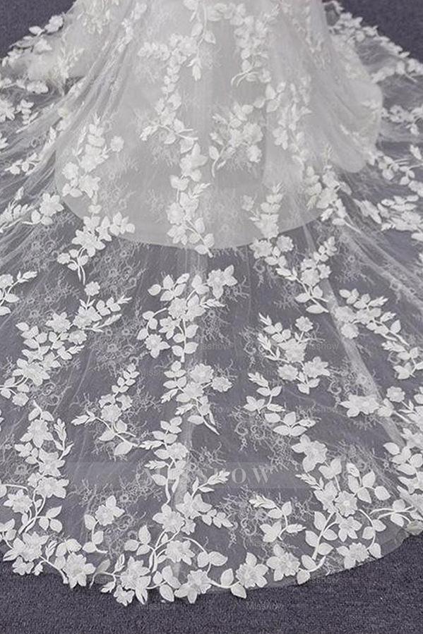 Best Spaghetti Strap Appliques Mermaid Wedding Dress