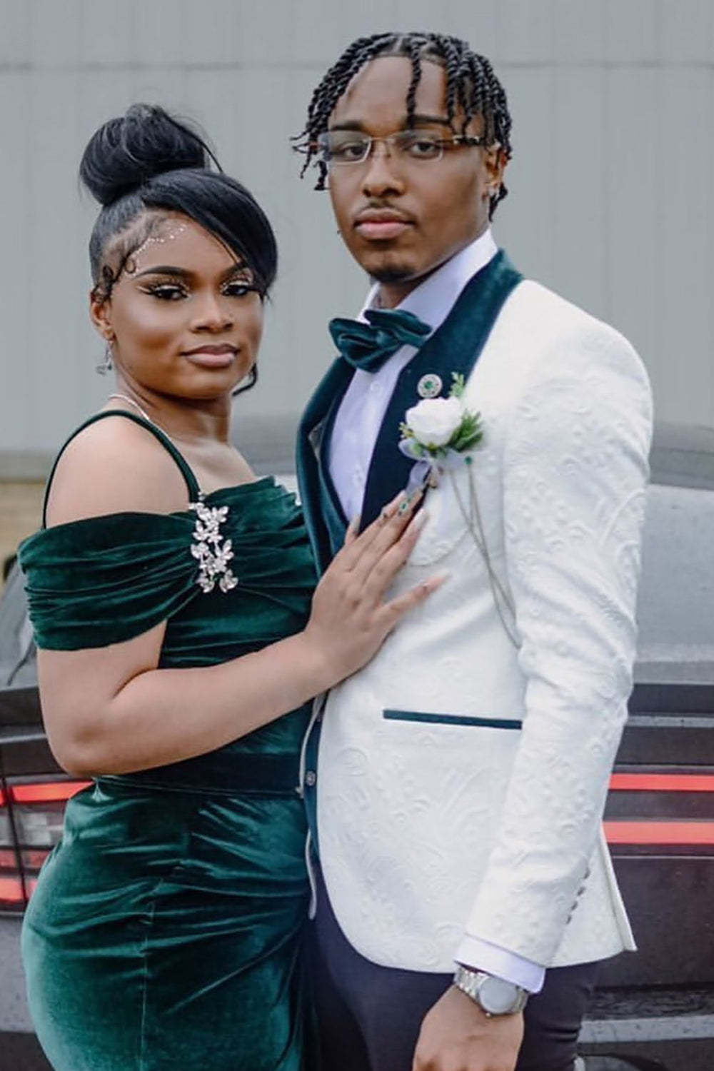 Men's Prom Blazer with White Shawl Lapel in Jacquard