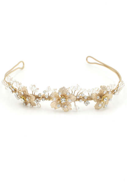 Beaded Headband Featuring Delicate Flowers