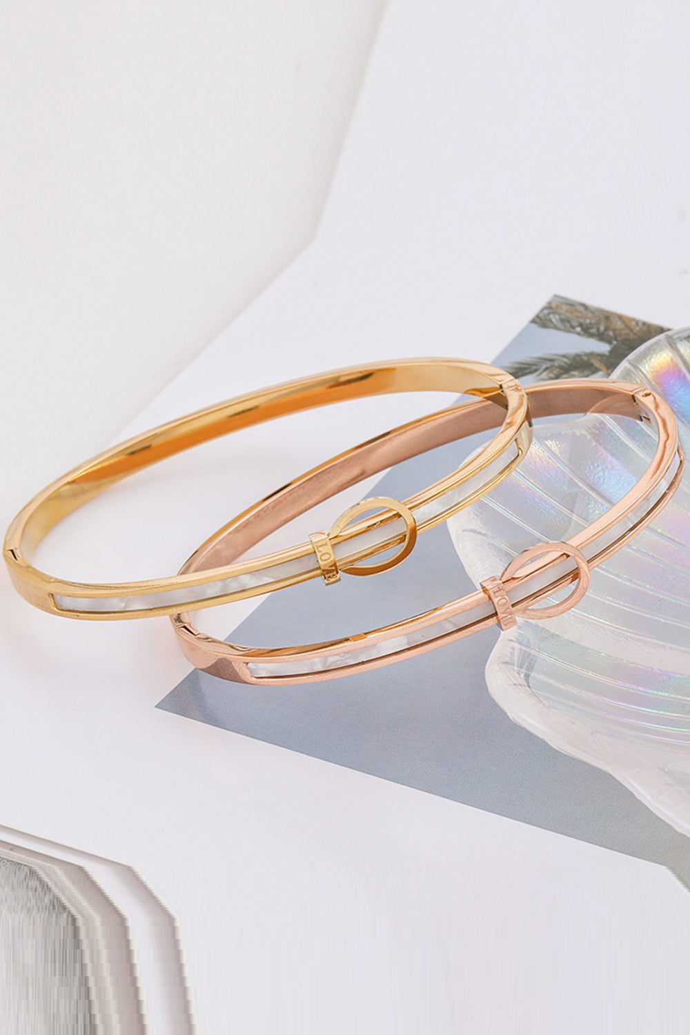 Gold Plated Bracelet with Titanium Steel Belt Buckle