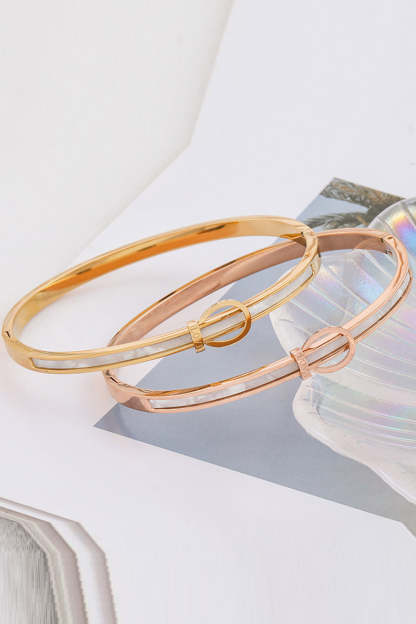 Gold Plated Bracelet with Titanium Steel Belt Buckle