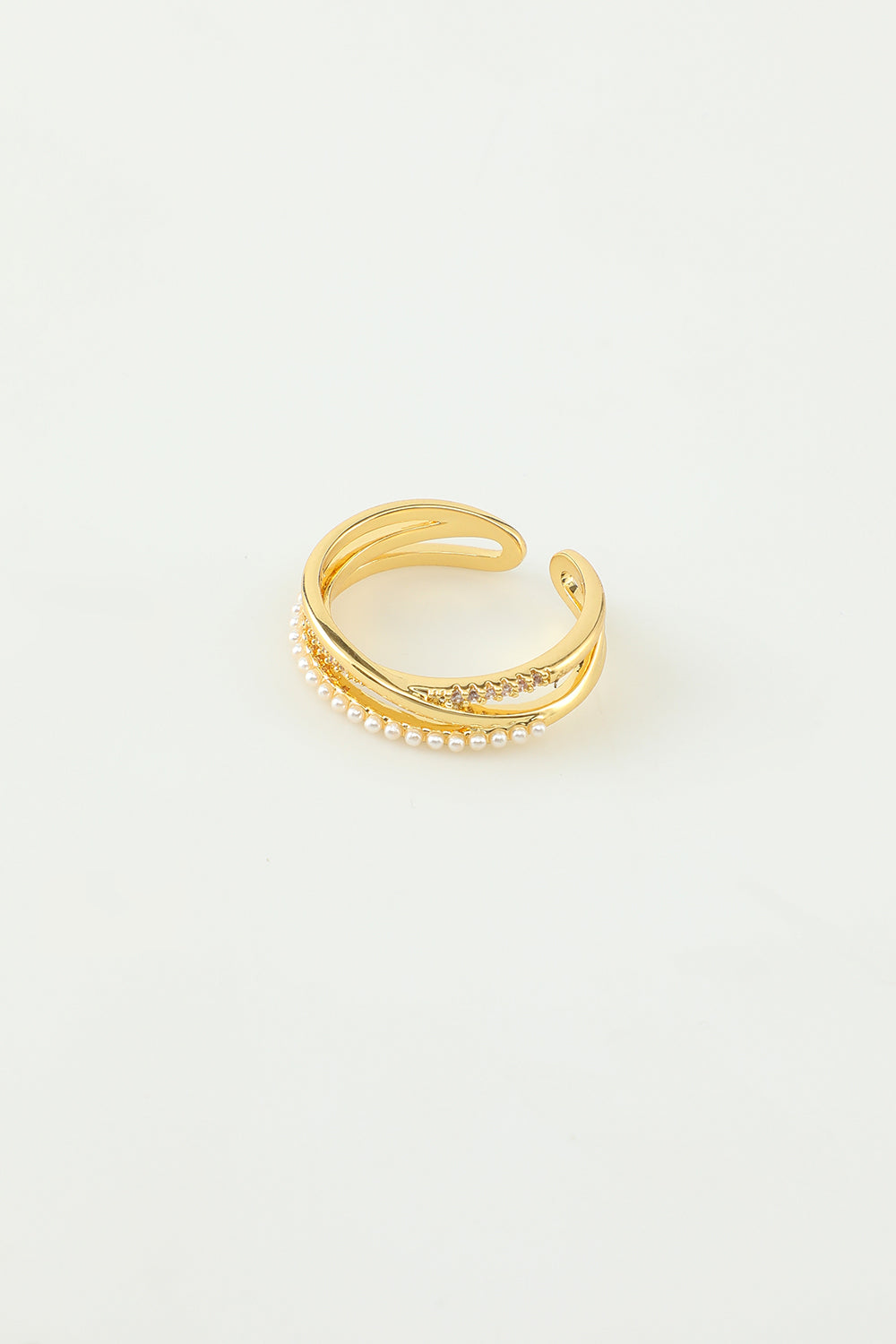 Pearl and Golden Zircon Ring