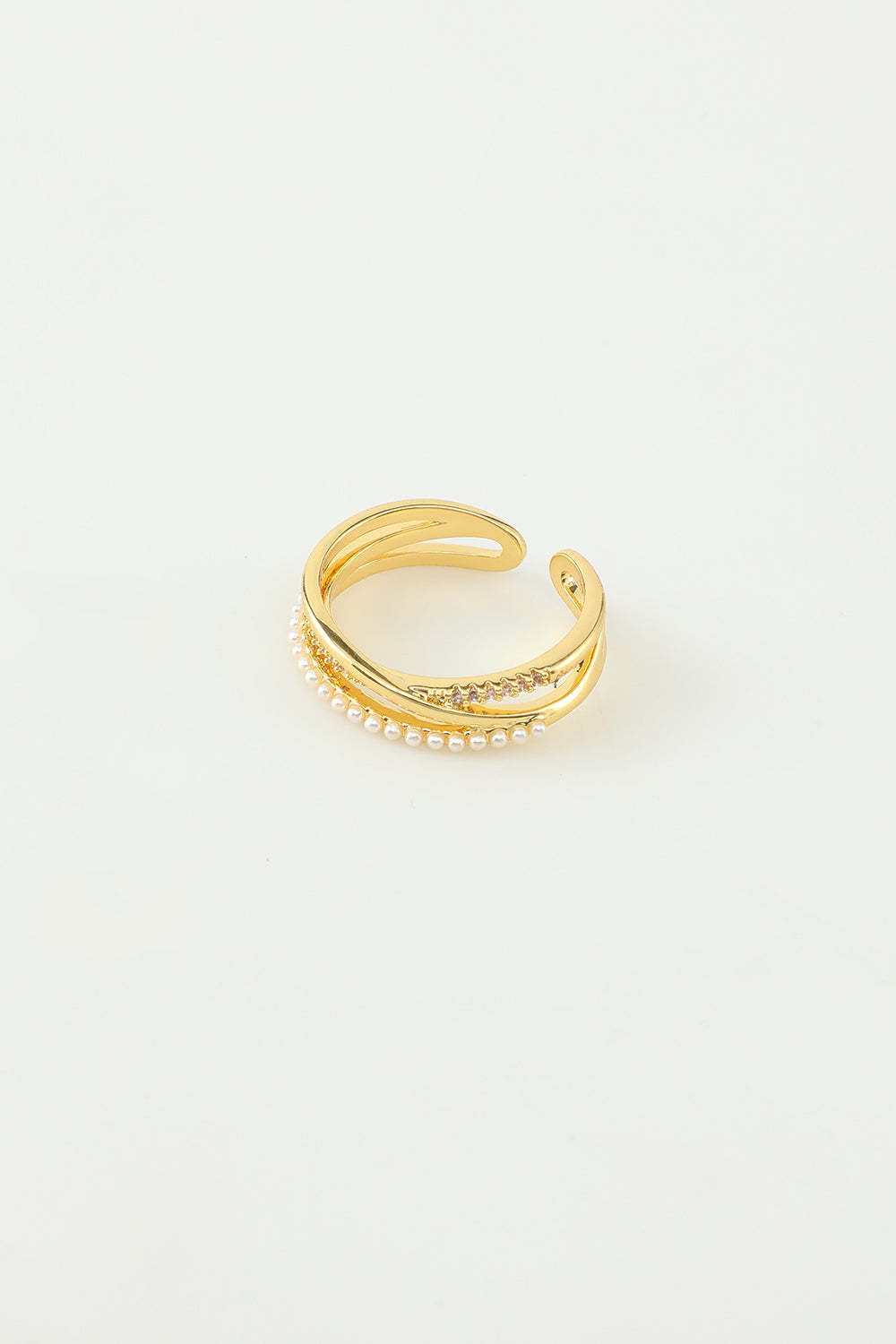 Pearl and Golden Zircon Ring