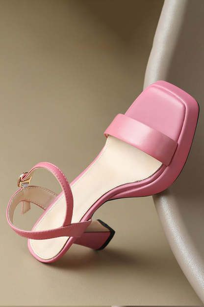 High Heeled Open Toe Sandal in Black