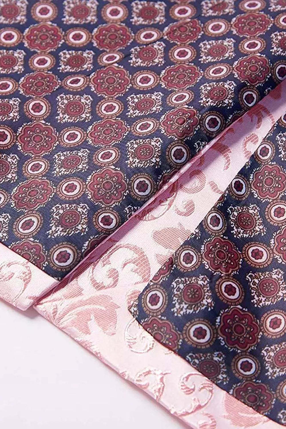 Men's Jacquard Blazer with Pink Shawl Lapel