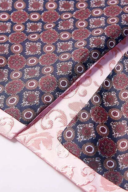 Men's Jacquard Blazer with Pink Shawl Lapel