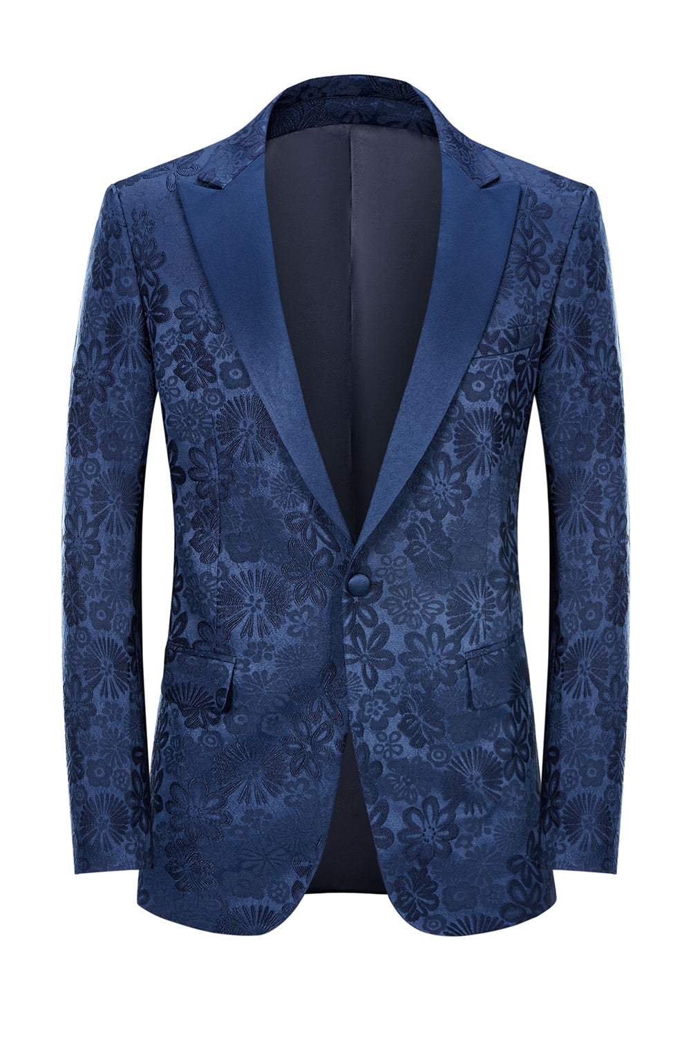 Black Jacquard 3-Piece Prom Suit with Peak Lapel for Men