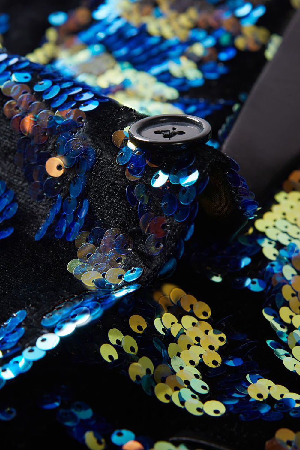 Men's Dark Blue Sparkly Sequined Blazer