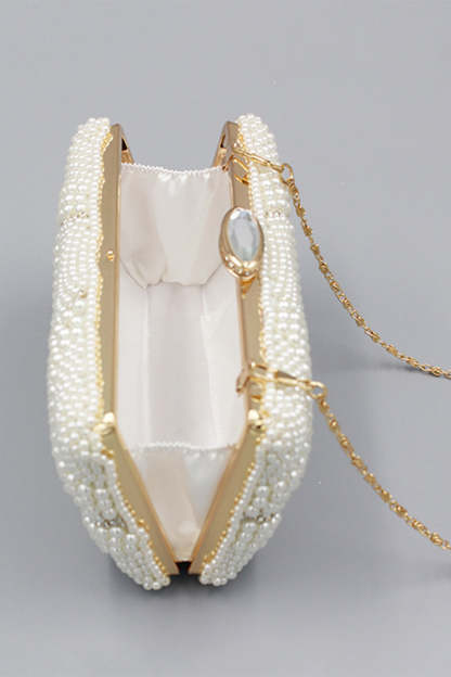 Party Clutch with Ivory Beaded Pearls