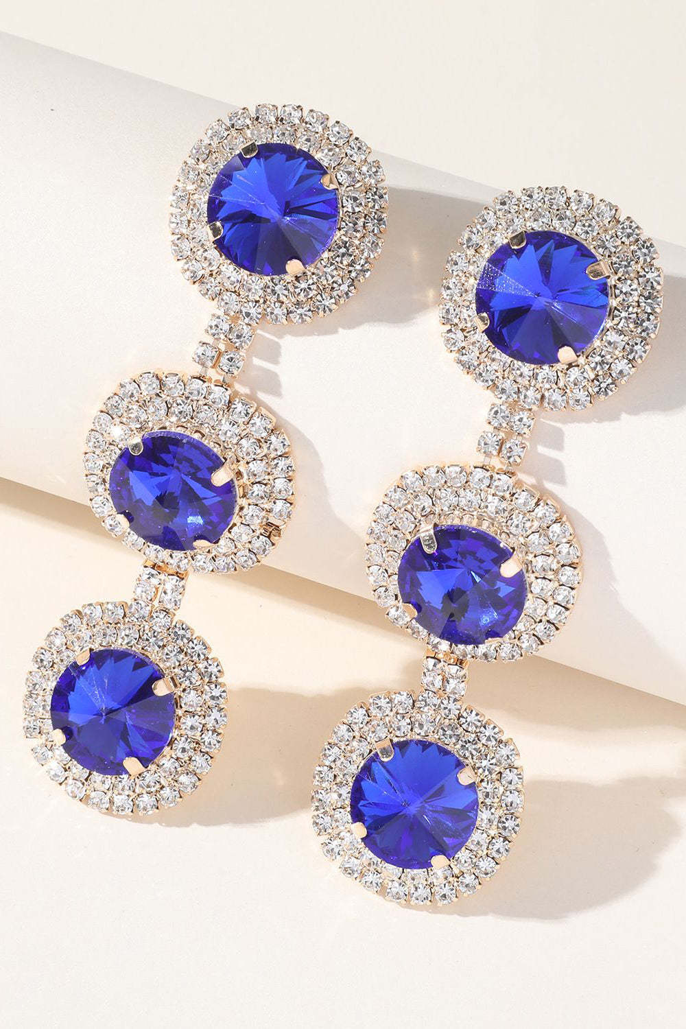 Round Multi-Layered Rhinestone Earrings