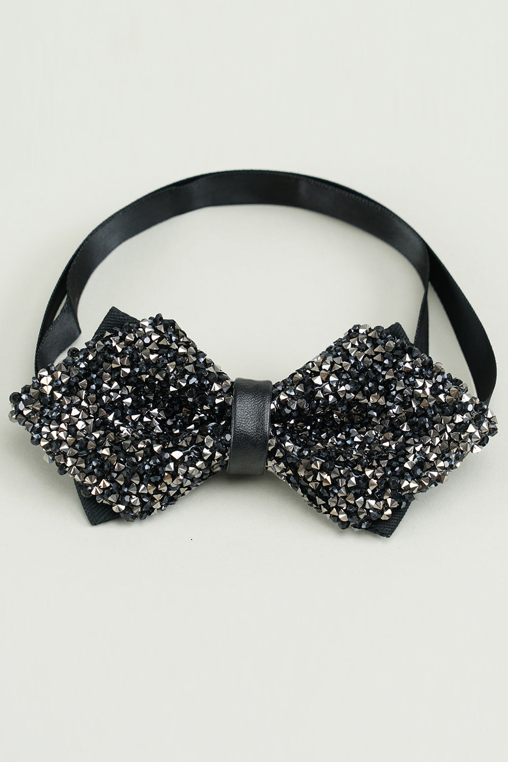 Adjustable Party Bow Ties with Black Rhinestones