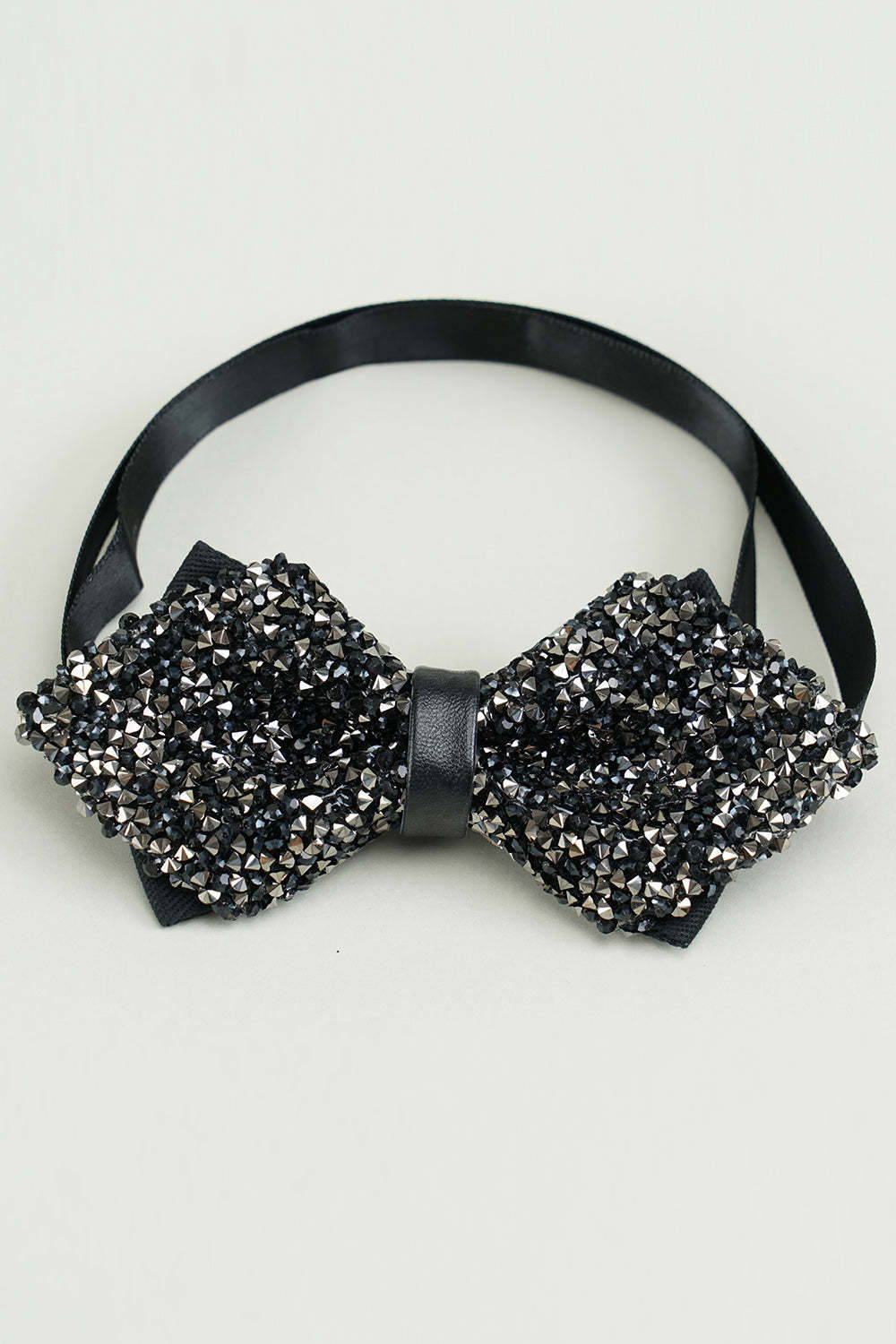 Adjustable Party Bow Ties with Black Rhinestones