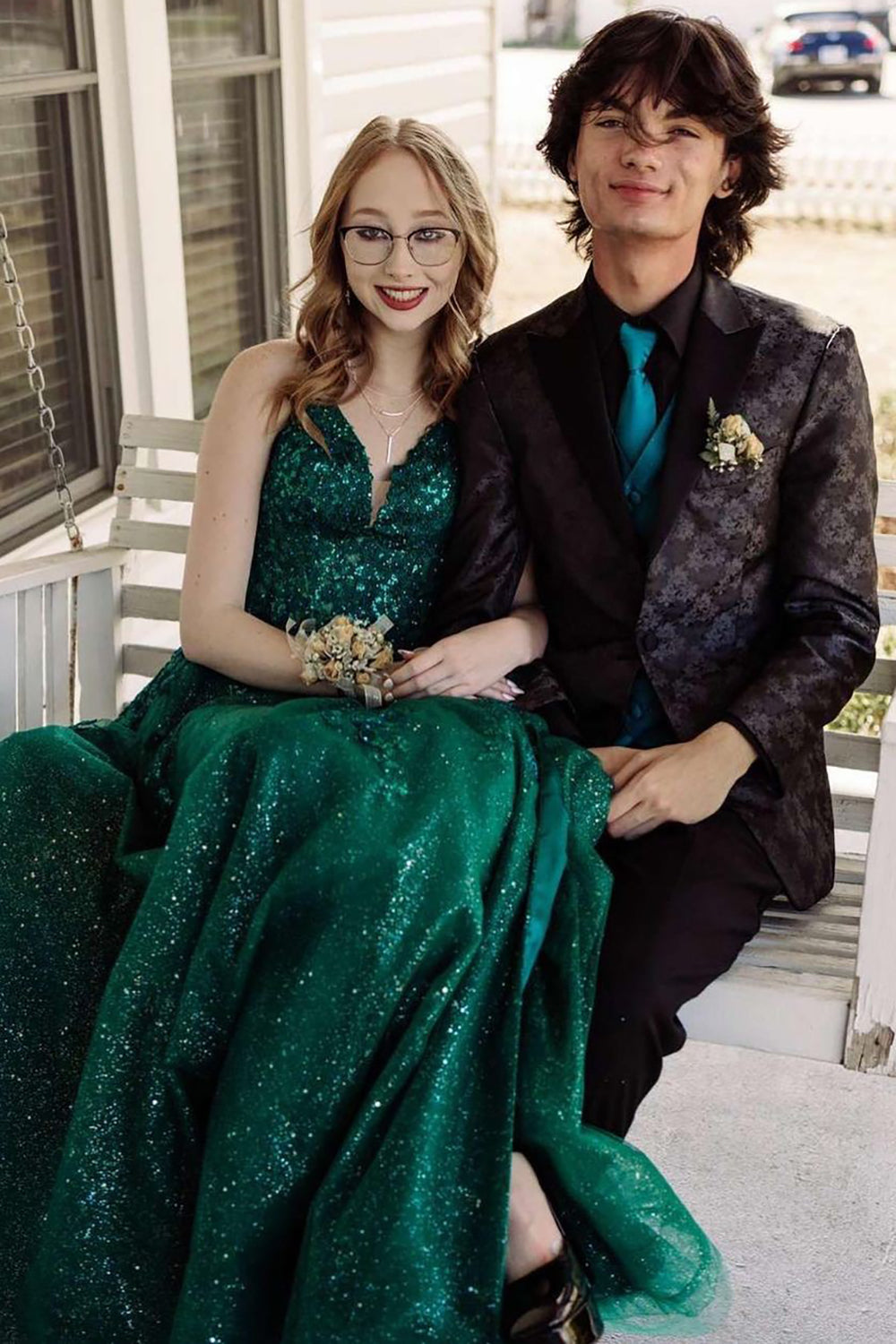 Men's Prom Blazer with Black Peak Lapel Print