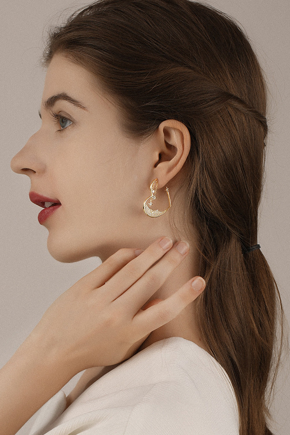 Earring with a Golden Heart
