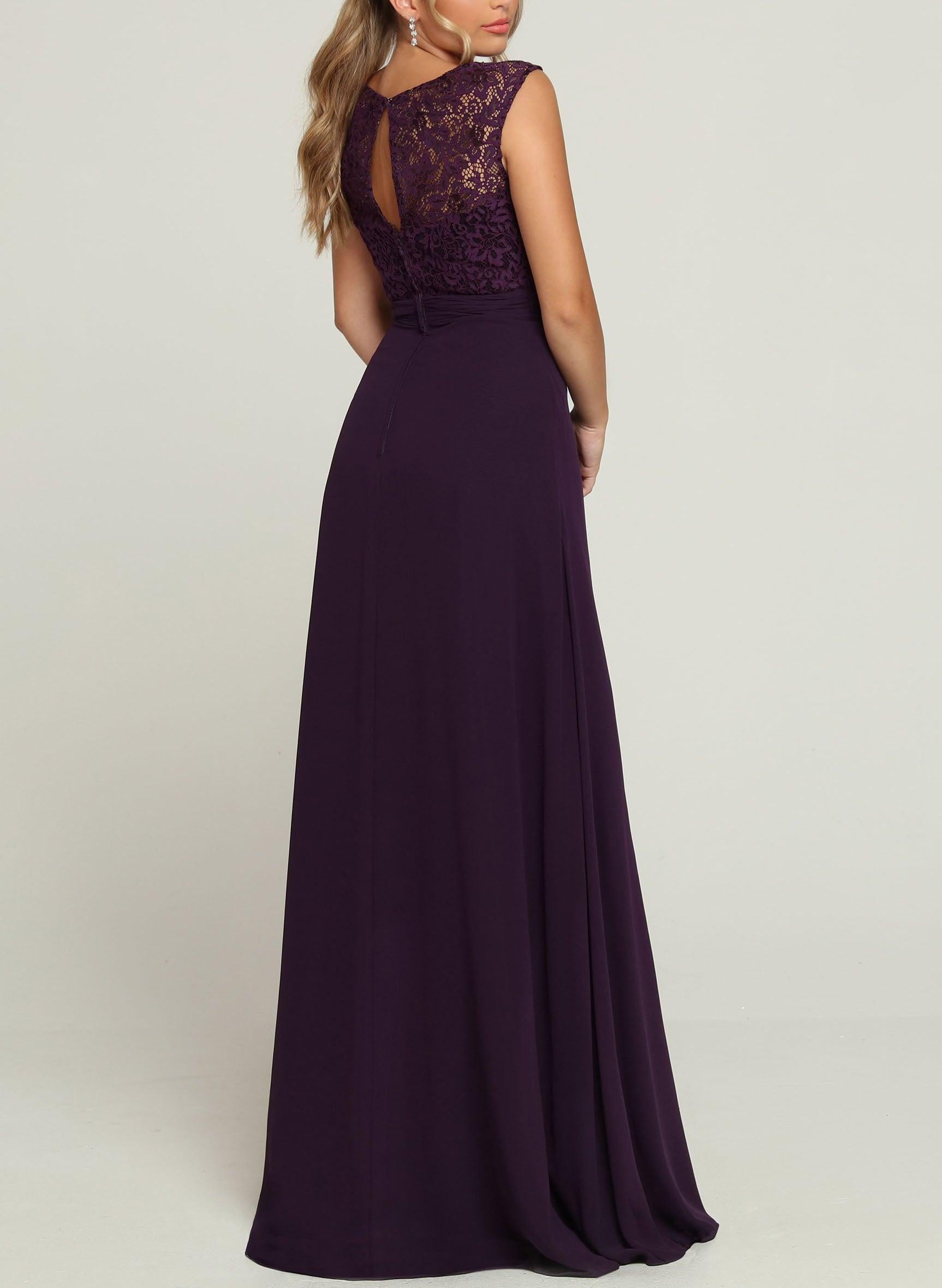 Chiffon Lace A-Line Bridesmaid Dresses with Split Front