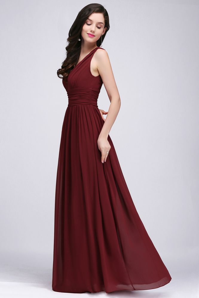 Chiffon V-Neck Floor-length A-line Evening Dresses