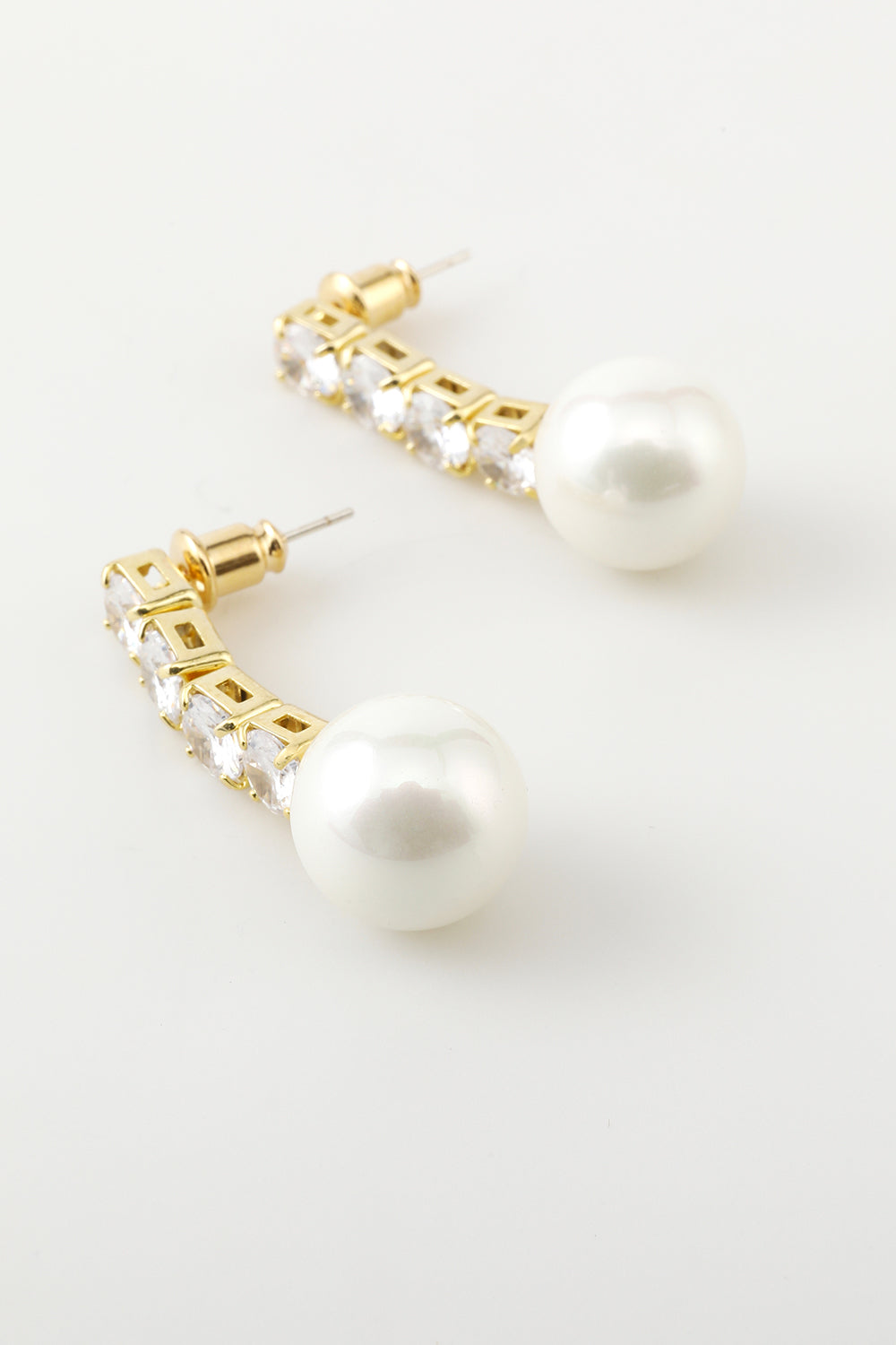 Pearl Earrings with Crystal Accents