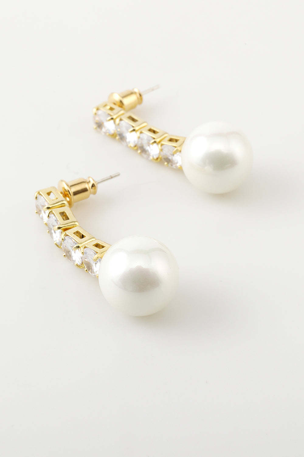 Pearl Earrings with Crystal Accents