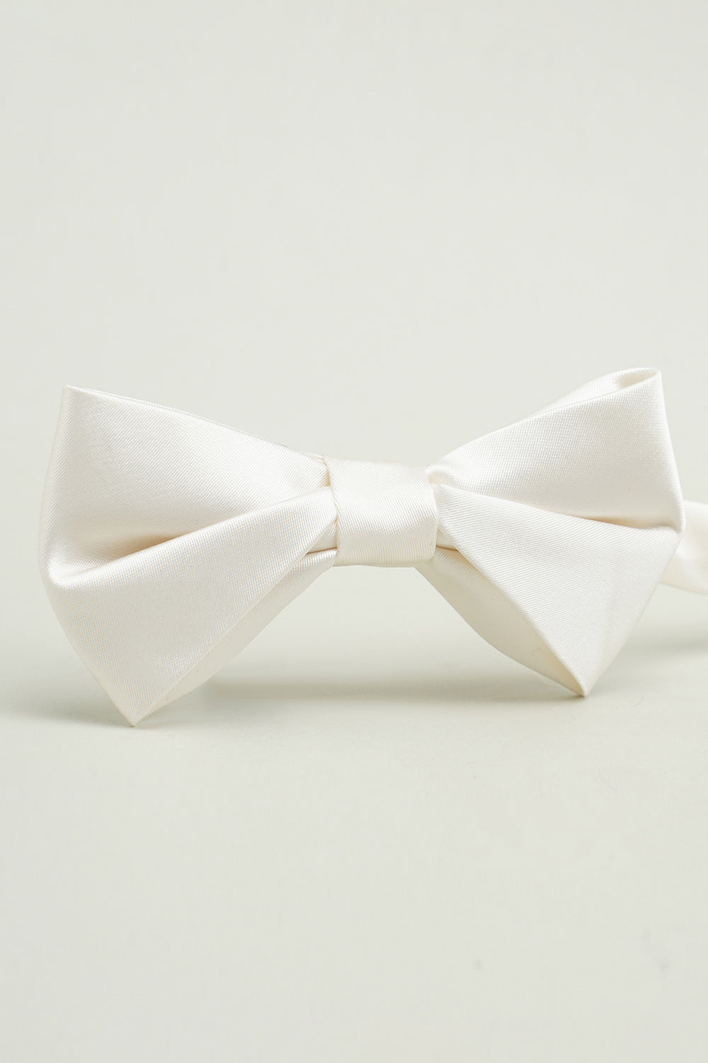 Formal White Satin Bow Tie for Tuxedo Adjustable