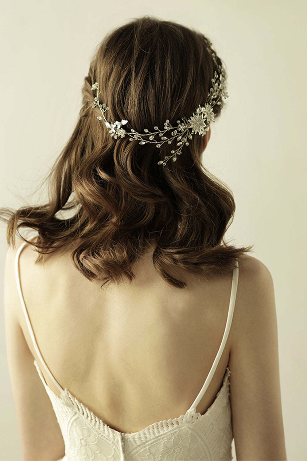 Bridal Tiara with Rhinestone Flower