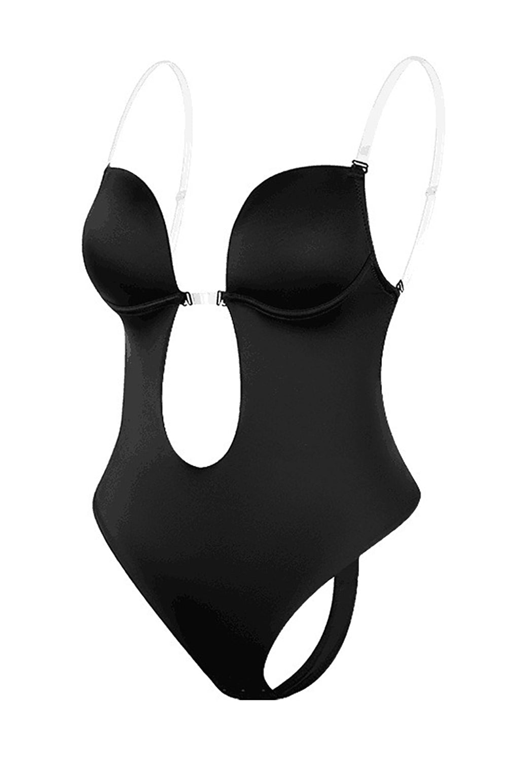 Push-Up Shapewear with Tummy Control in Black Cut-Out Design