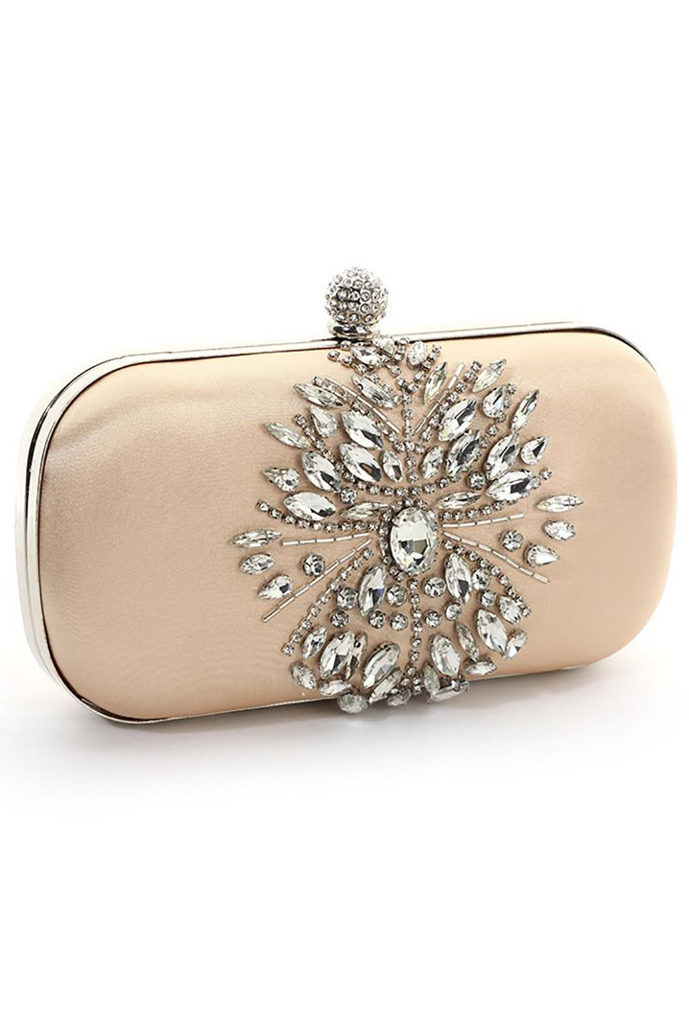 Evening Clutch Bag with Champagne Rhinestones