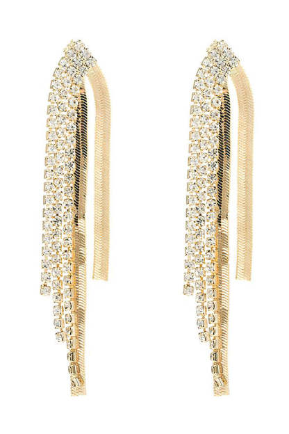 Prom Earrings with Golden Beads