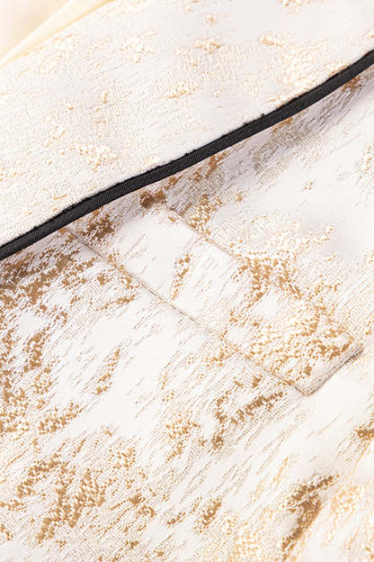 Men's White Jacquard Blazer