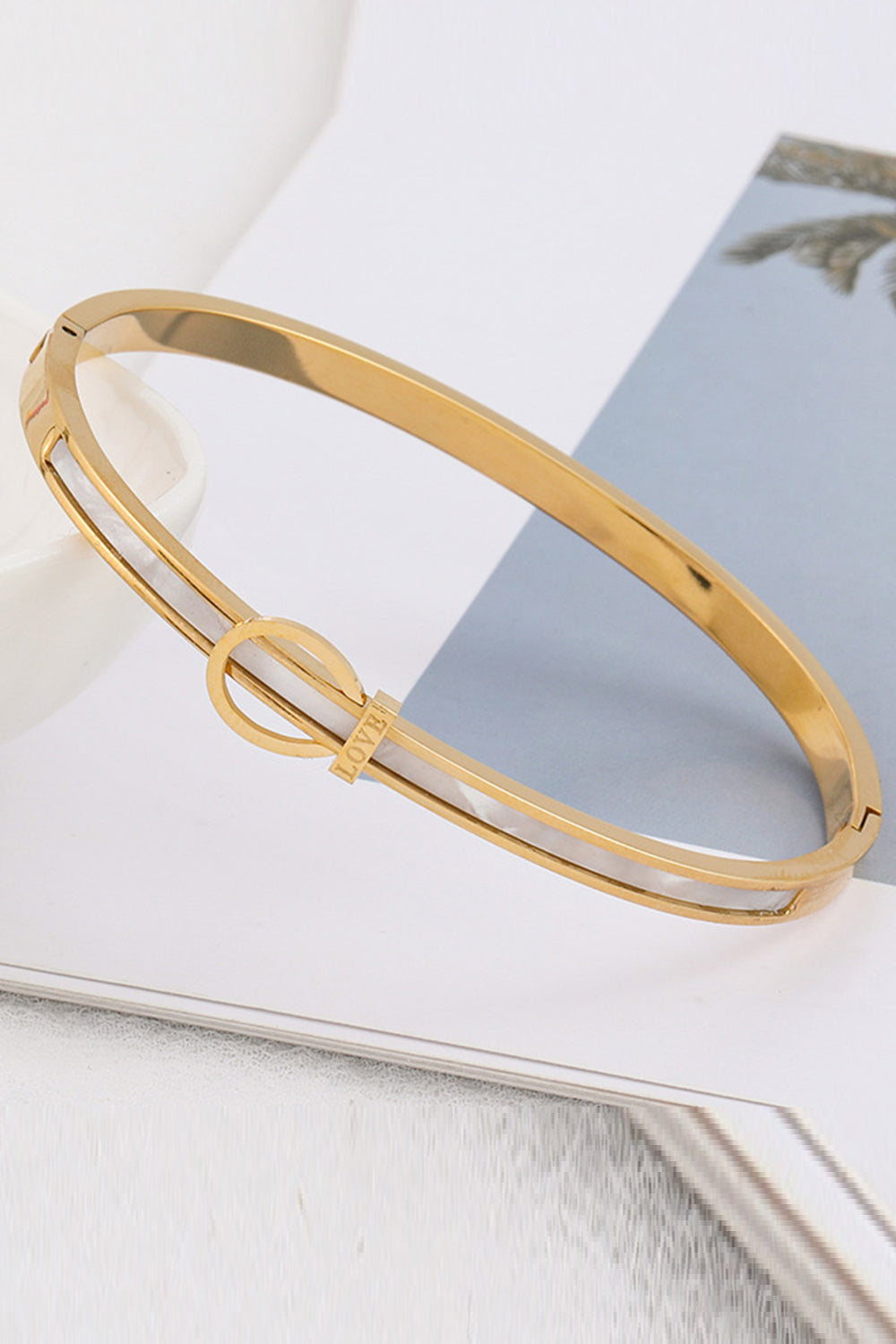 Gold Plated Bracelet with Titanium Steel Belt Buckle