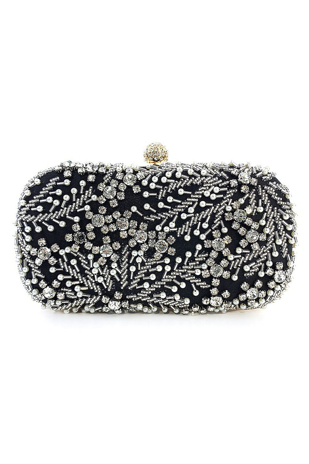 Evening Clutch Bag with Black Beads