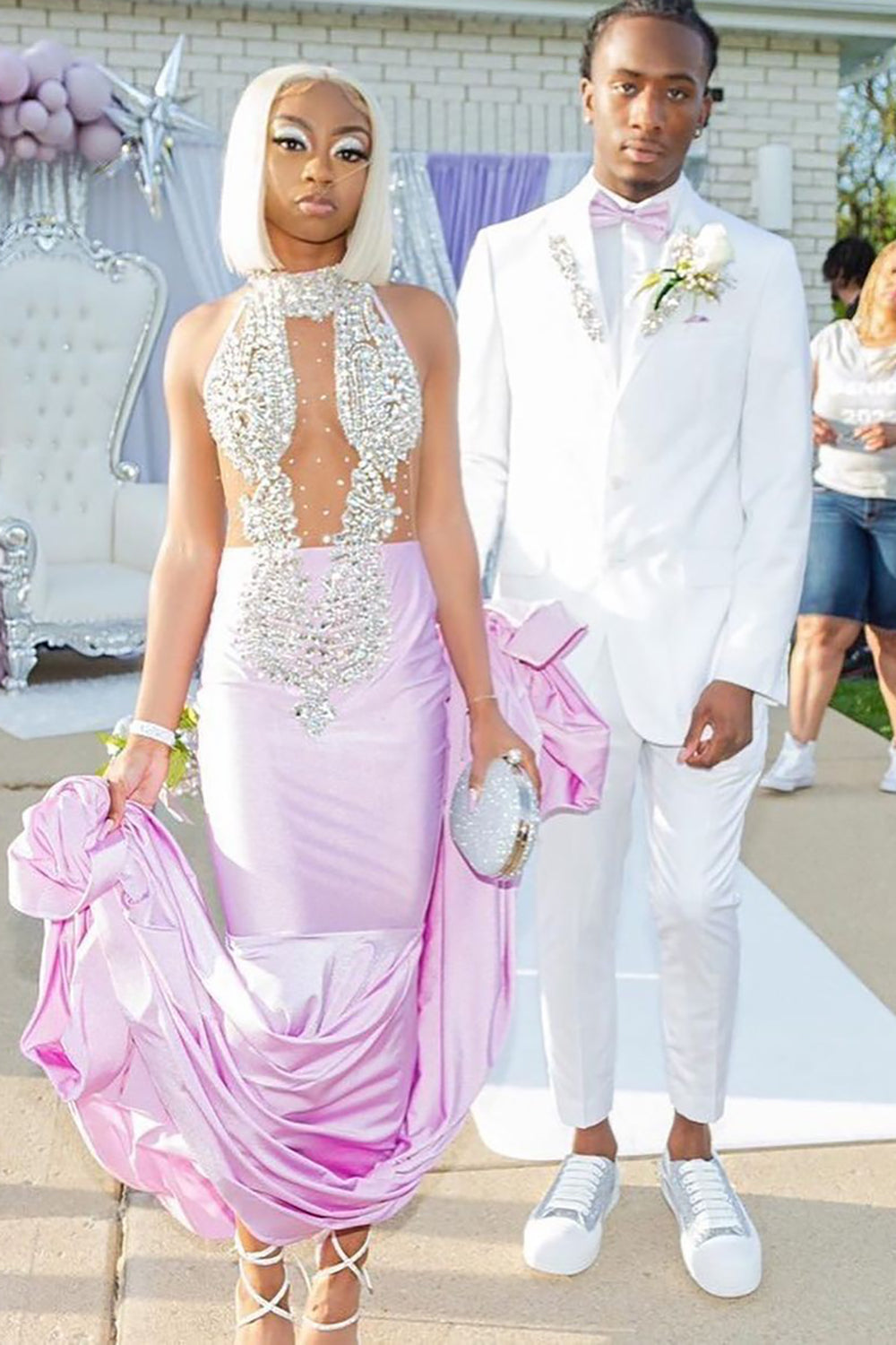 Men's Prom Blazer with White Notched Lapel