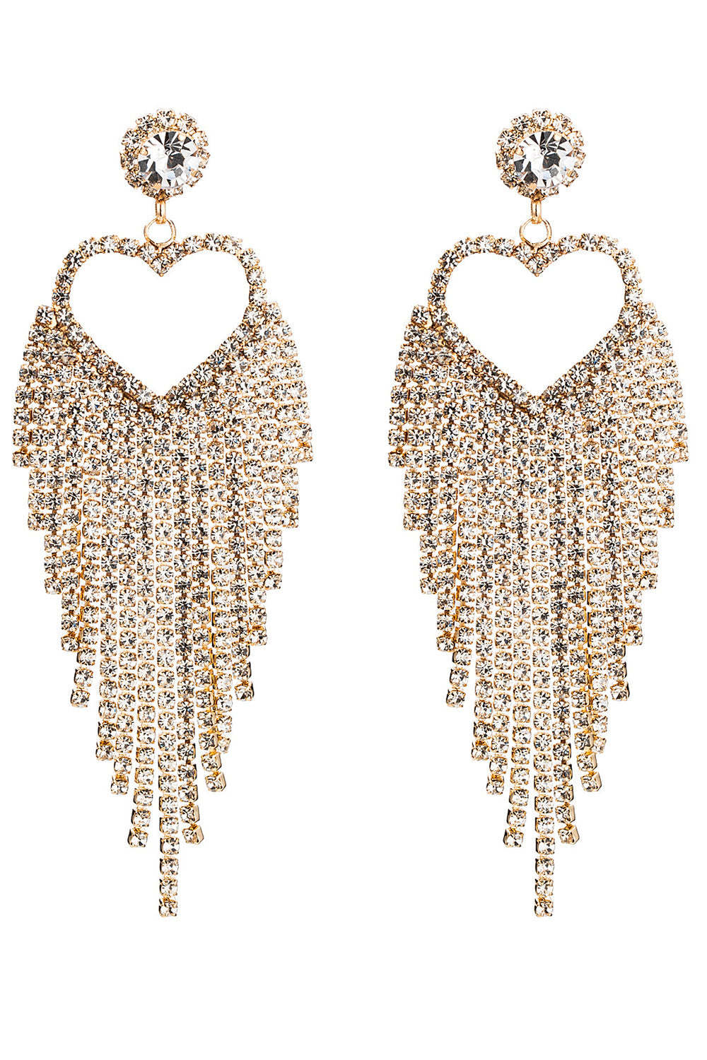 Sweetheart Earrings with Rhinestones