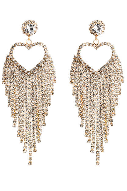 Sweetheart Earrings with Rhinestones