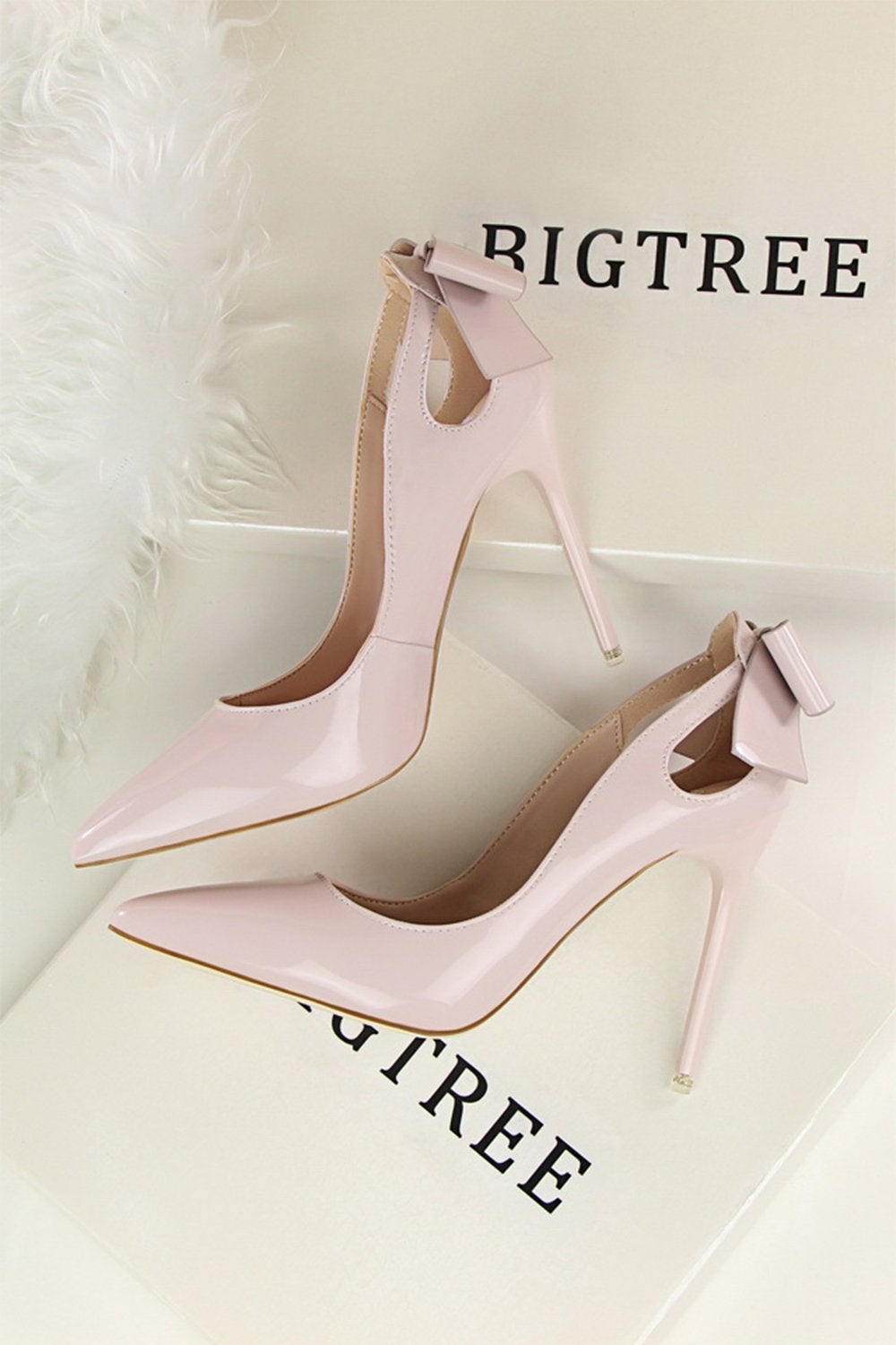 Prom Heels in White with Bowkont Pump