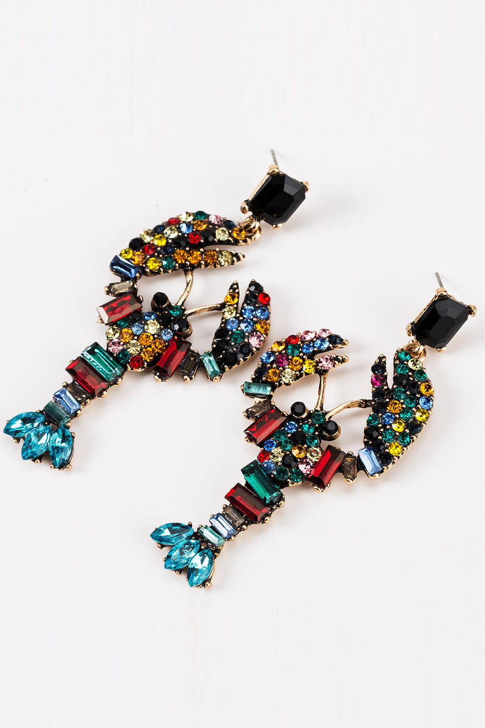 Beaded Lobster Earrings in Vibrant Colors
