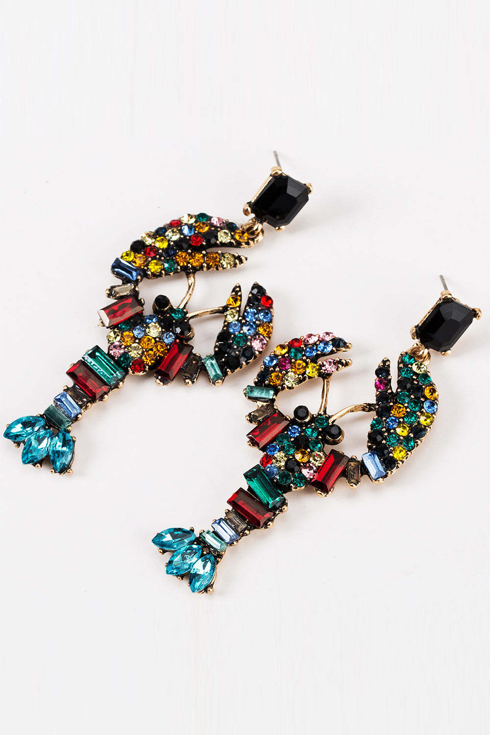 Beaded Lobster Earrings in Vibrant Colors