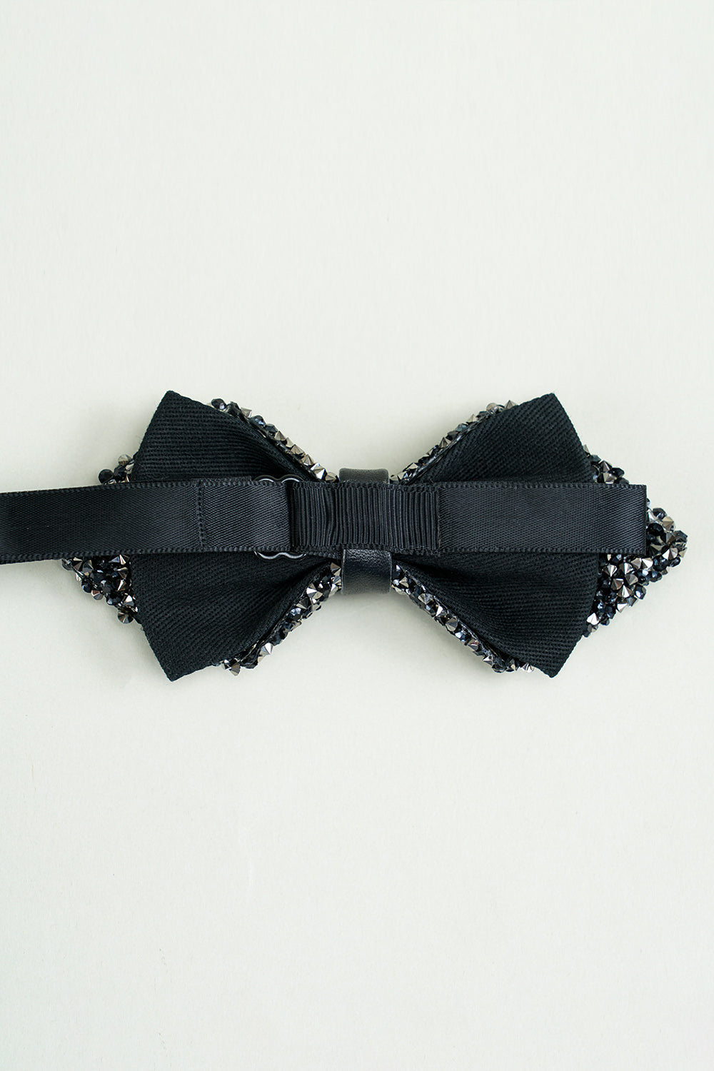 Adjustable Party Bow Ties with Black Rhinestones