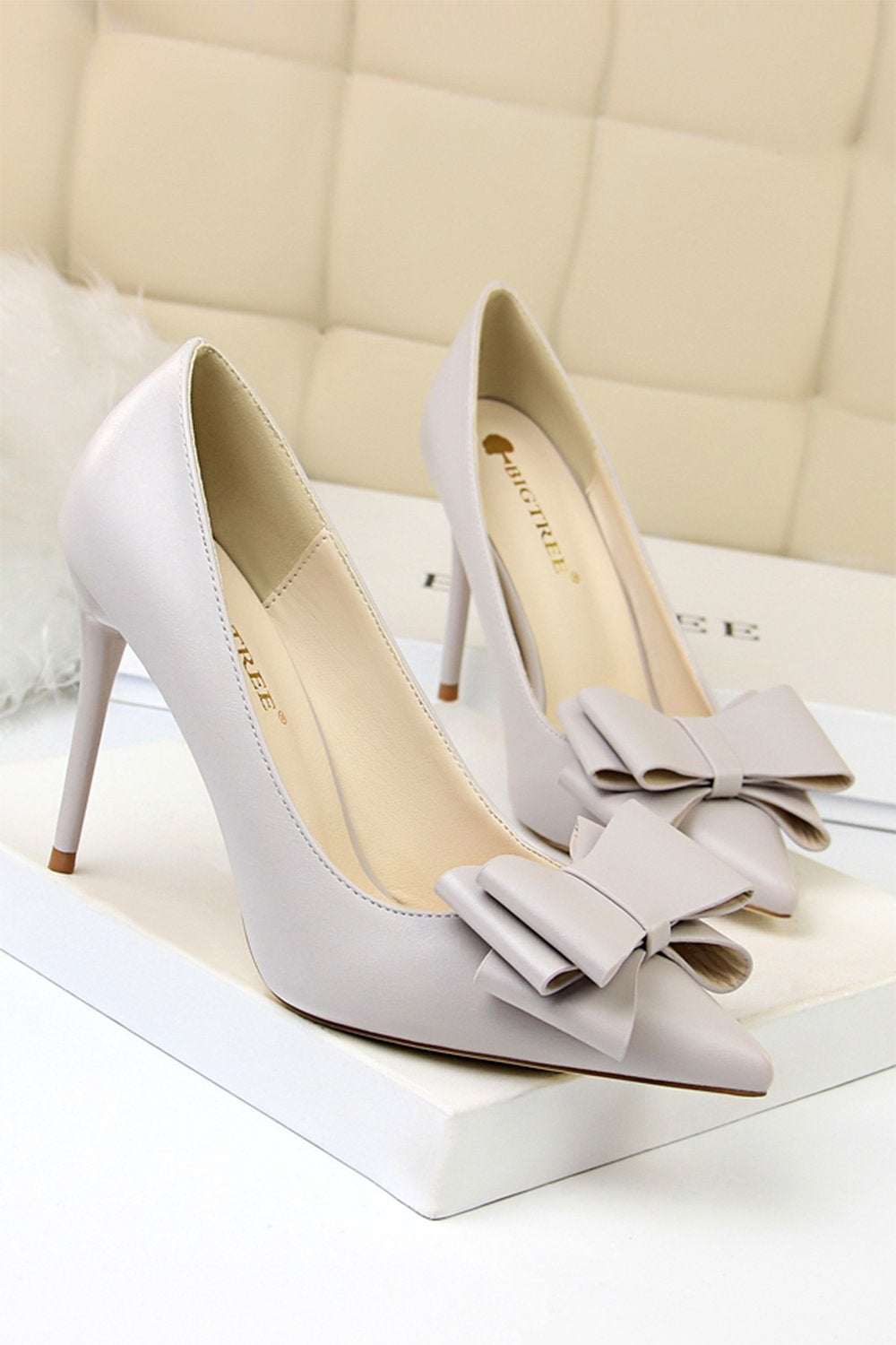 Pointy Pink Stiletto Heels Featuring Bows