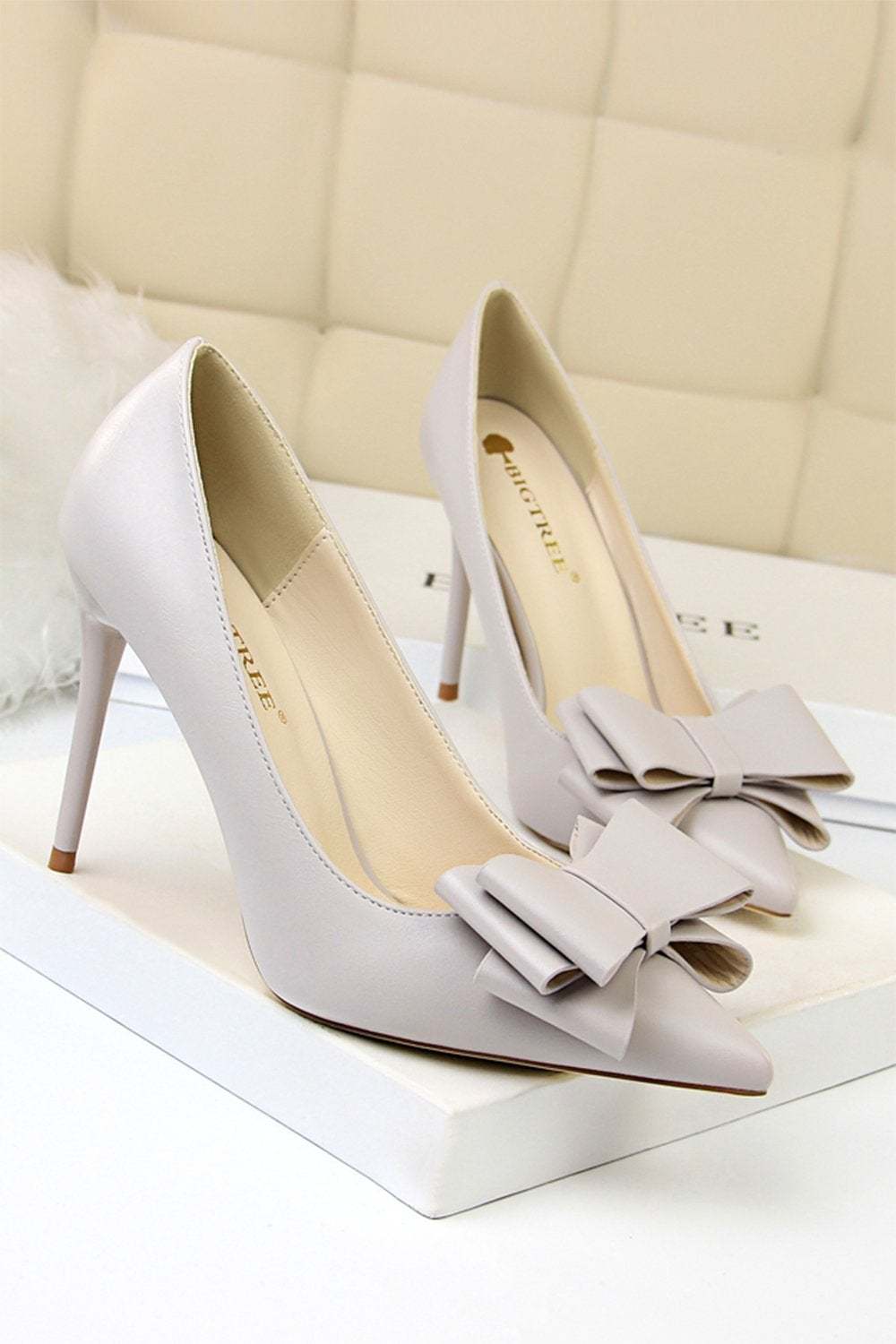 Pointy Pink Stiletto Heels Featuring Bows