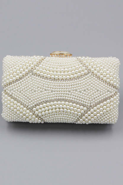 Party Clutch with Ivory Beaded Pearls