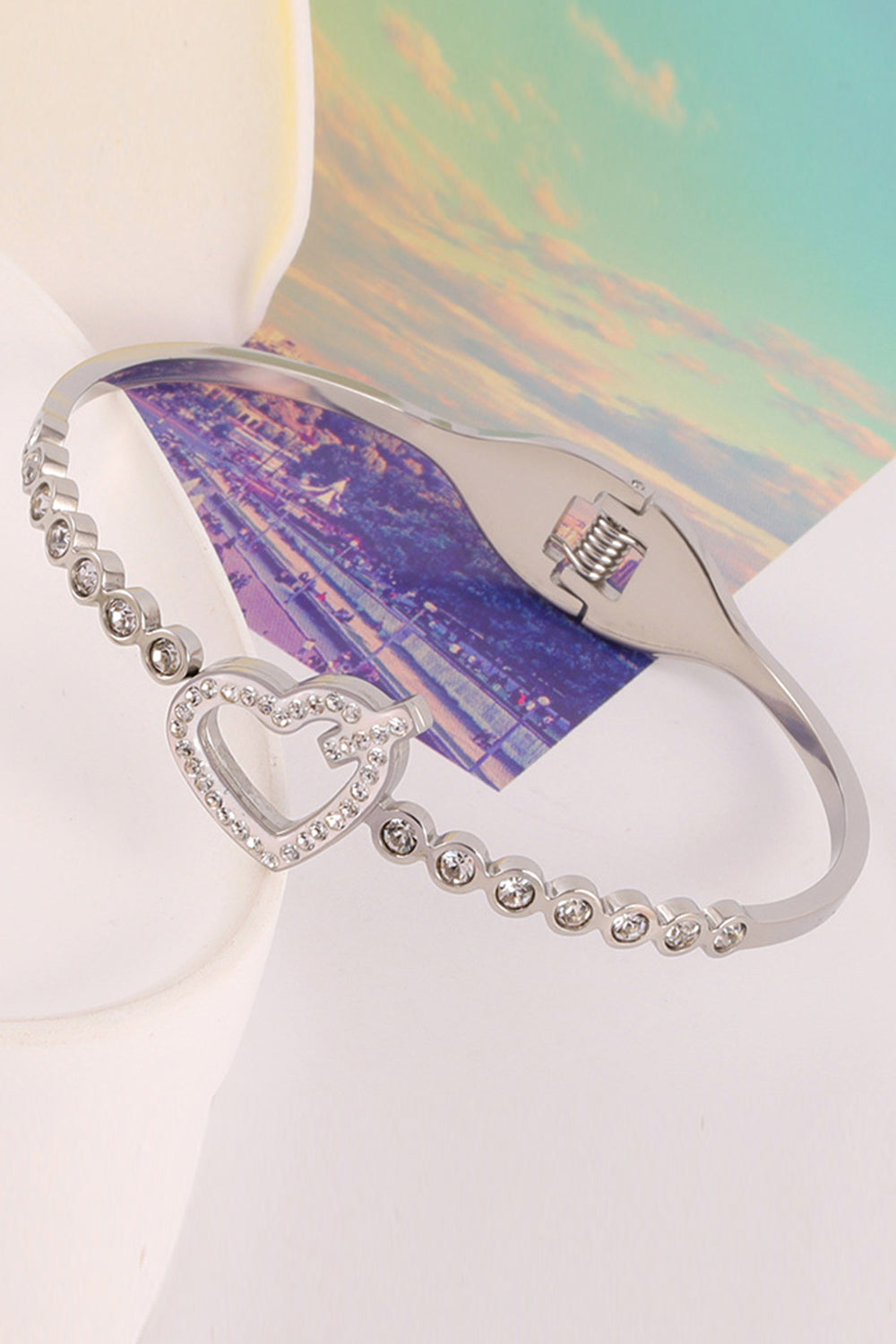 Bracelet with Heart Brick Design in Titanium Steel
