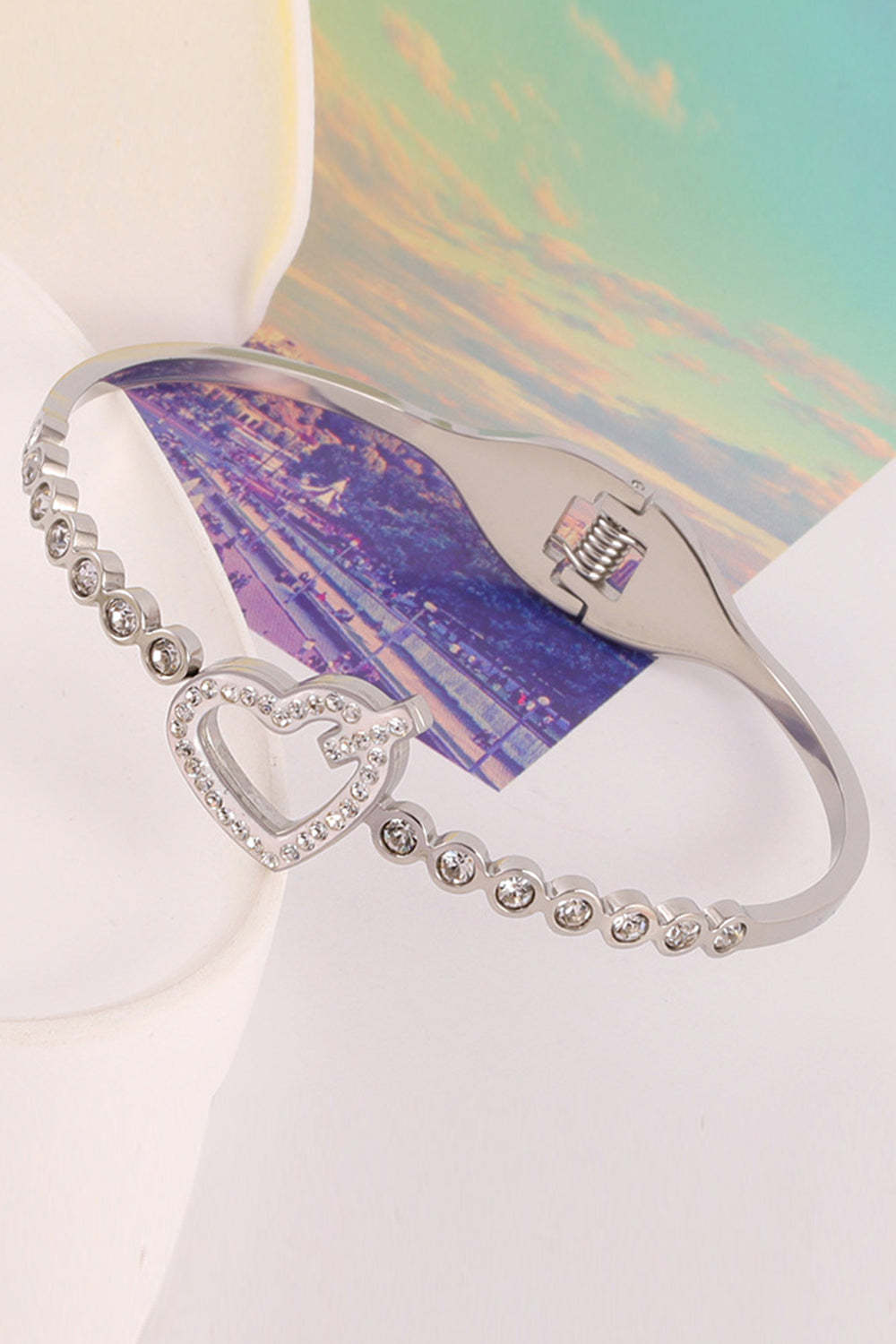 Bracelet with Heart Brick Design in Titanium Steel