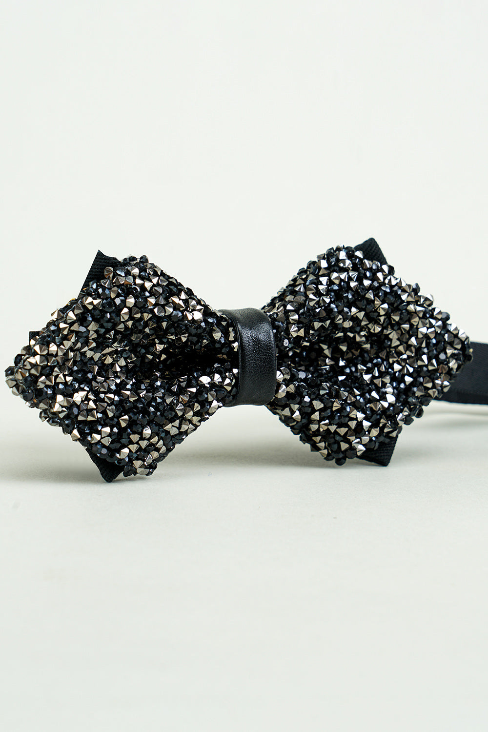 Adjustable Party Bow Ties with Black Rhinestones