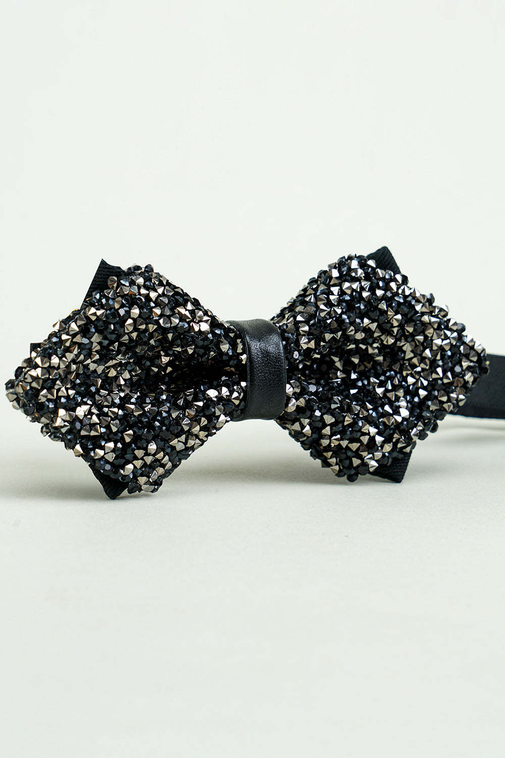 Adjustable Party Bow Ties with Black Rhinestones