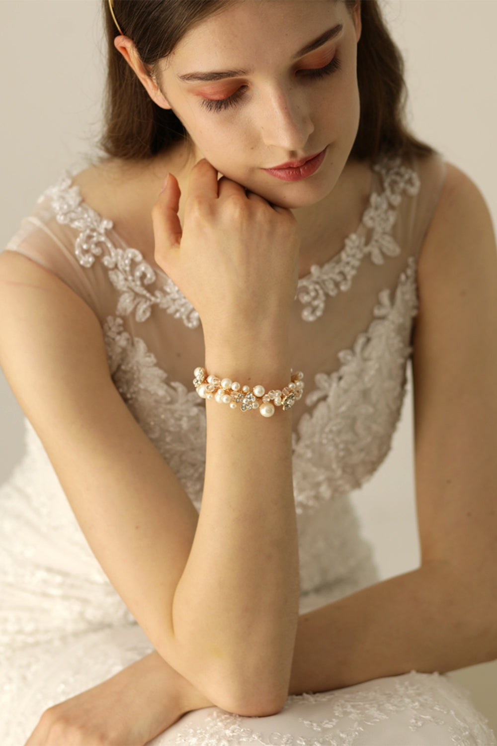 Pearl Wristbands for the Bride and Her Bridesmaid Sisters