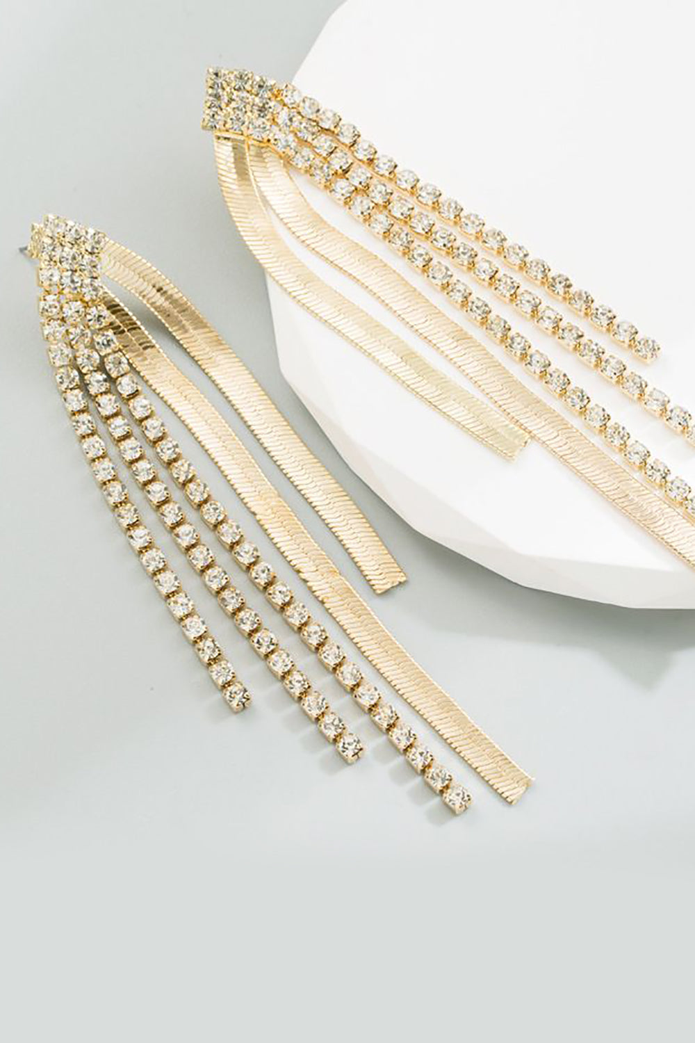 Prom Earrings with Golden Beads