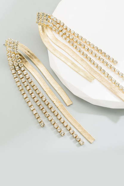 Prom Earrings with Golden Beads