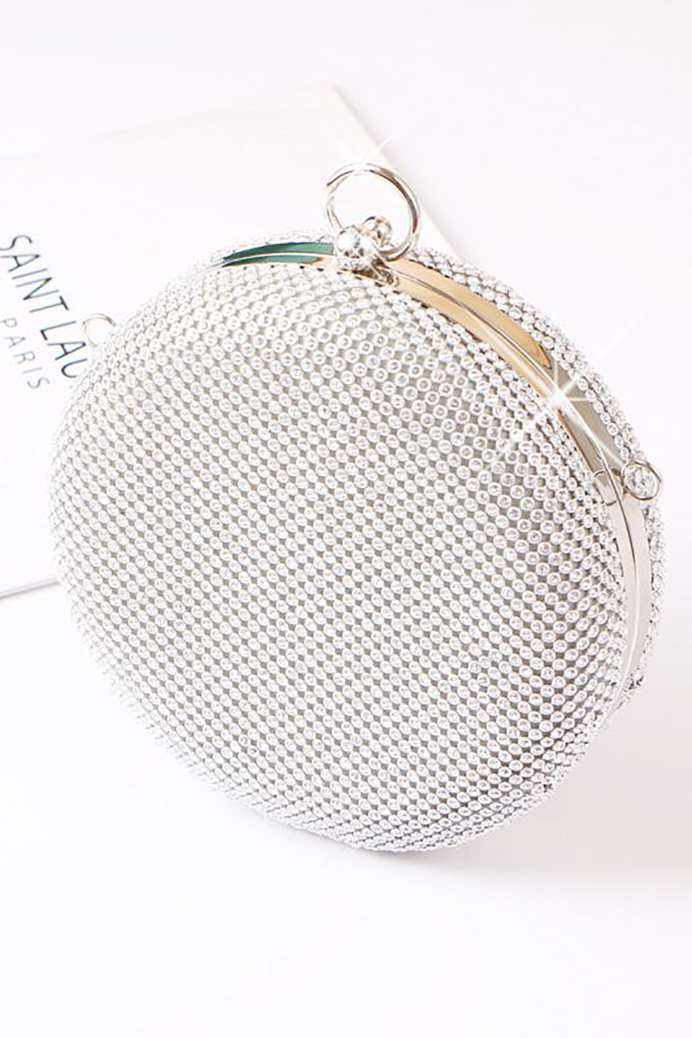 Evening Party Handbag with Round Rhinestone Sparkles